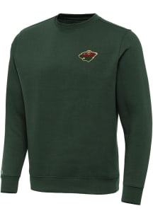 Antigua Minnesota Wild Mens Green Victory Long Sleeve Crew Sweatshirt