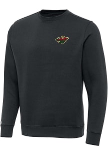 Antigua Minnesota Wild Mens Charcoal Victory Long Sleeve Crew Sweatshirt