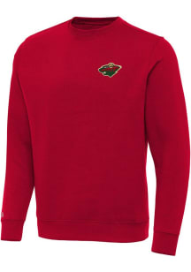 Antigua Minnesota Wild Mens Red Victory Big and Tall Crew Sweatshirt