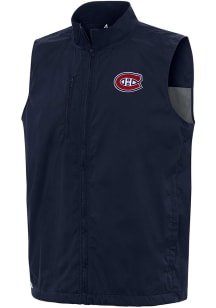 Antigua Montreal Canadiens Mens Navy Blue Brisk Sleeveless Jacket