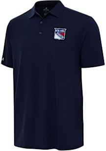 Antigua New York Rangers Mens Navy Blue Era Short Sleeve Polo