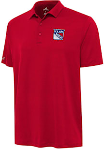 Antigua New York Rangers Mens Red Reprocess Recycled Short Sleeve Polo
