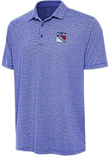 Antigua New York Rangers Mens Blue Scheme Short Sleeve Polo