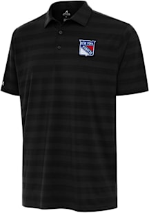Antigua New York Rangers Mens Black Tunnel Short Sleeve Polo