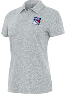 Antigua New York Rangers Womens Grey Matter Short Sleeve Polo Shirt