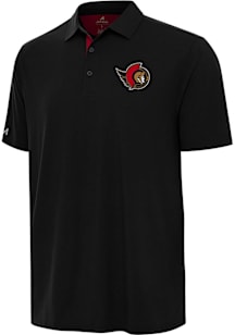 Antigua Ottawa Senators Mens Black Era Short Sleeve Polo
