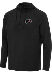 Antigua Philadelphia Flyers Mens Black Spikes Long Sleeve Qtr Zip Pullover