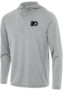 Antigua Philadelphia Flyers Mens Grey Tidy Long Sleeve Qtr Zip Pullover