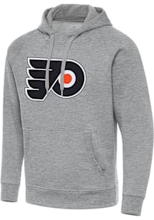 Antigua Philadelphia Flyers Mens Grey Full Front Victory Big and Tall Hooded Sweatshirt