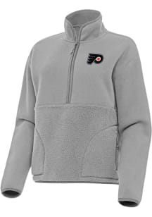 Antigua Philadelphia Flyers Womens Grey Figure Qtr Zip