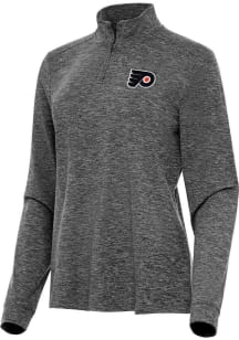 Antigua Philadelphia Flyers Womens Black Mentor Qtr Zip Pullover