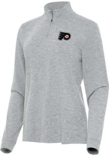 Antigua Philadelphia Flyers Womens Grey Mentor Qtr Zip Pullover