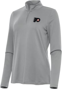 Antigua Philadelphia Flyers Womens Grey Reprocess Recycled Qtr Zip