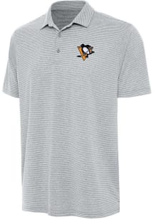 Antigua Pittsburgh Penguins Mens Grey Scheme Short Sleeve Polo