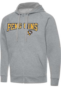 Antigua Pittsburgh Penguins Mens Grey Split Victory Big and Tall Light Weight Jacket
