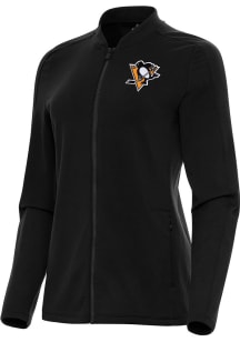 Antigua Pittsburgh Penguins Womens Black Continual Light Weight Jacket