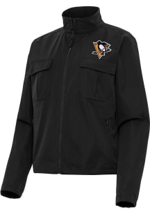 Antigua Pittsburgh Penguins Womens Black Even Par Light Weight Jacket