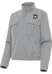 Antigua Pittsburgh Penguins Womens Grey Even Par Light Weight Jacket