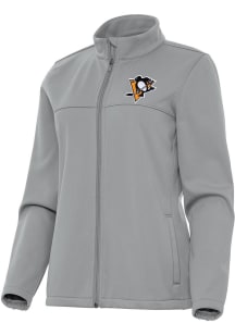 Antigua Pittsburgh Penguins Womens Grey Links Light Weight Jacket