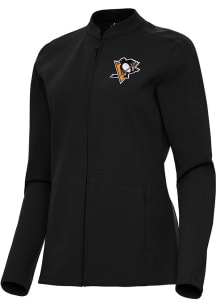Antigua Pittsburgh Penguins Womens Black Regard Light Weight Jacket