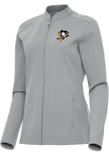 Antigua Pittsburgh Penguins Womens Grey Regard Light Weight Jacket