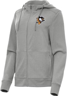 Antigua Pittsburgh Penguins Womens Grey Seeker Light Weight Jacket