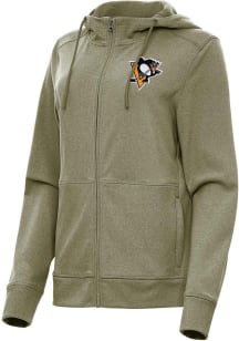 Antigua Pittsburgh Penguins Womens Olive Seeker Light Weight Jacket