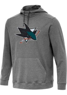 Antigua San Jose Sharks Mens Black Full Front Cloud Long Sleeve Hoodie