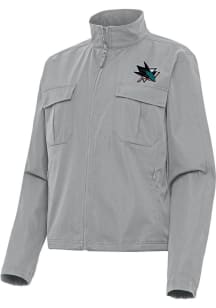 Antigua San Jose Sharks Womens Grey Even Par Light Weight Jacket