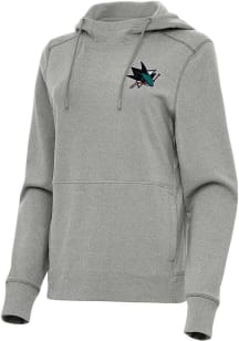 Antigua San Jose Sharks Womens Grey Justice Hooded Sweatshirt