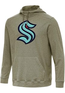 Antigua Seattle Kraken Mens Olive Full Front Cloud Long Sleeve Hoodie
