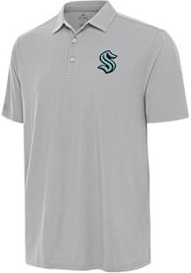 Antigua Seattle Kraken Mens Grey Era Short Sleeve Polo