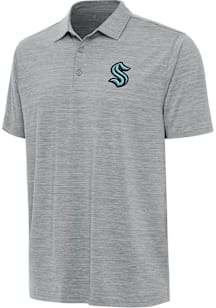 Antigua Seattle Kraken Mens Grey Layout Short Sleeve Polo