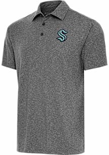 Antigua Seattle Kraken Black Par 3 Big and Tall Polo