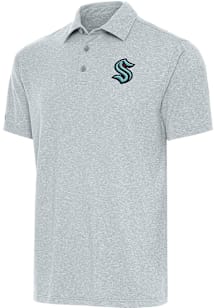 Antigua Seattle Kraken Grey Par 3 Big and Tall Polo