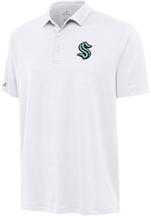 Antigua Seattle Kraken Mens White Reprocess Recycled Short Sleeve Polo
