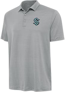 Antigua Seattle Kraken Mens Grey Reprocess Recycled Short Sleeve Polo