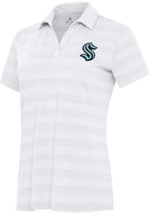 Antigua Seattle Kraken Womens White Tunnel Short Sleeve Polo Shirt