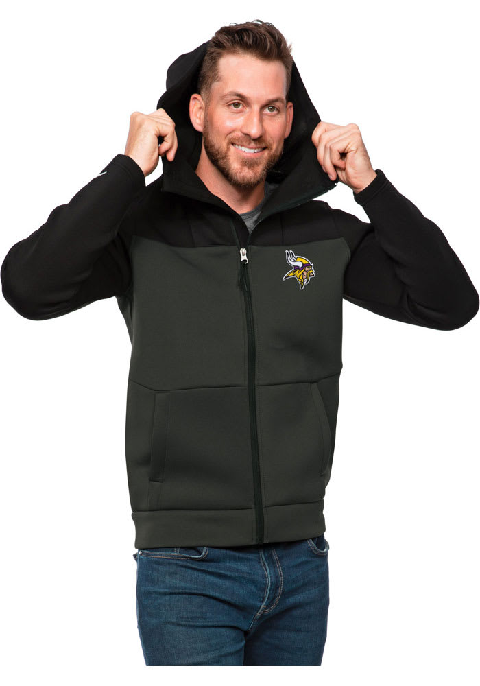 Antigua Apparel / Men's Minnesota Vikings Passage Black Full-Zip Jacket