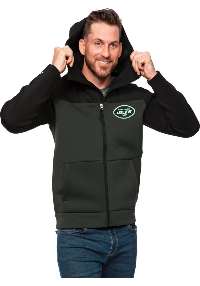 New York Jets Antigua Victory Pullover Hoodie - Black Size: Medium