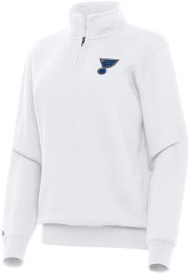 Antigua St Louis Blues Womens White Victory Qtr Zip