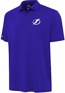Antigua Tampa Bay Lightning Mens Blue Reprocess Recycled Short Sleeve Polo