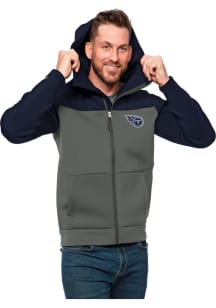 Antigua Tennessee Titans Mens Navy Blue Protect Long Sleeve Full Zip Jacket