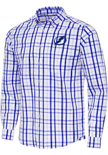 Antigua Tampa Bay Lightning Mens Blue Tending Long Sleeve Dress Shirt