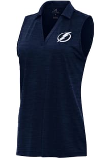 Antigua Tampa Bay Lightning Womens Navy Blue Layout Polo Shirt