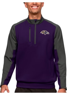 Antigua Baltimore Ravens Mens Purple Team Long Sleeve 1/4 Zip Pullover