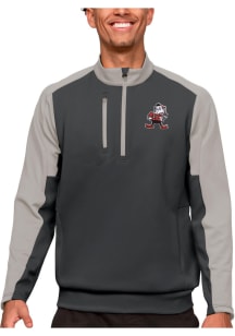 Antigua Cleveland Browns Mens Grey Team Long Sleeve 1/4 Zip Pullover