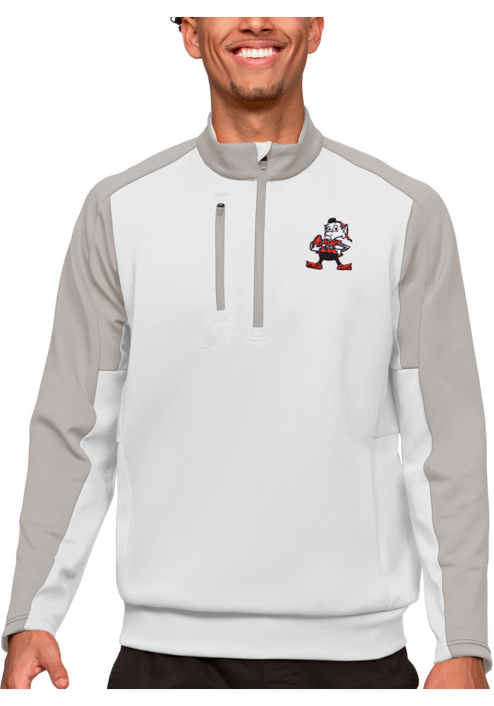 Antigua Cleveland Browns Mens White Team Pullover Jackets