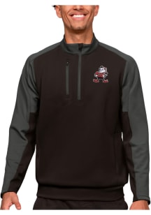 Antigua Cleveland Browns Mens Brown Team Long Sleeve 1/4 Zip Pullover