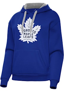 Antigua Toronto Maple Leafs Womens Blue Full Front Victory Hooded Sweatshirt